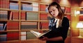 Young Female Lawyer Reading Legal Book Royalty Free Stock Photo