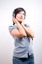 Young female listening music Royalty Free Stock Photo