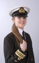 Young female naval officer with long hair