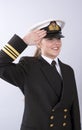 Young female naval officer saluting Royalty Free Stock Photo