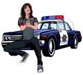 Young female police detective