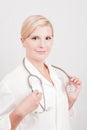 Young female professional doctor with stethoscope