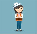 Young female sailor with life jacket