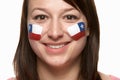 Young Female Sports Fan With Chilean Flag