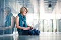 Young female student with a laptop Royalty Free Stock Photo