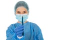 Female surgeon with scalpel Royalty Free Stock Photo