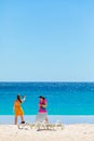 Young female vacationers on Camps Bay beach