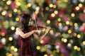 Young female violin player