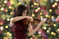 Young female violin player Royalty Free Stock Photo