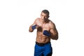 Young Fighter Is Giving A Finishing Punch Royalty Free Stock Photo