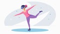A young figure skater using VR to visualize and rehe their routine working on their balance and grace.. Vector Royalty Free Stock Photo