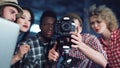 Young filmmakers behind camera