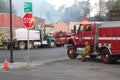 Young firefighter taking a break