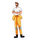 young firefighter worker avatar character Royalty Free Stock Photo