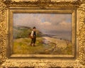 Young Fisherman on the River Bank by Camille Pissarro Royalty Free Stock Photo