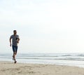 Young fit african american man running Royalty Free Stock Photo