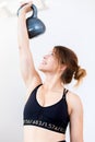 Young fit woman working out at her home Royalty Free Stock Photo