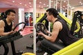 Asian chinese man in gym Ã¯Â¼ÅFitness sport man Training strength in the gym Royalty Free Stock Photo
