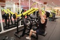 Asian chinese man in gym Ã¯Â¼ÅFitness sport man Training strength in the gym Royalty Free Stock Photo