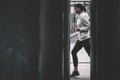 Young fitness woman in sportswear jogging on stadium Royalty Free Stock Photo