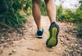 woman trail runner legs running on forest Royalty Free Stock Photo