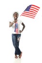 Young Flag-Waving Patriot Royalty Free Stock Photo