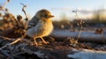 Young fledgling chick. Generative AI.