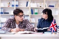 The young foreign student during english language lesson Royalty Free Stock Photo