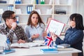 The young foreign student during english language lesson Royalty Free Stock Photo