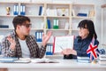 The young foreign student during english language lesson Royalty Free Stock Photo