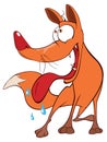 Young fox cartoon Royalty Free Stock Photo