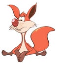 Young fox cartoon Royalty Free Stock Photo