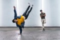 Young Friends Doing Break Dance Royalty Free Stock Photo