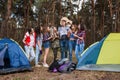 Young friends group forest tourism concept