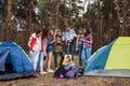 Young friends group forest tourism concept