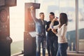 Young friends playing darts Royalty Free Stock Photo