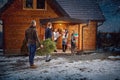 Young friends preparing for New Year`s celebration