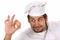 Young funny chef with egg Royalty Free Stock Photo