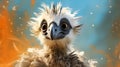 Young funny fledgling mountain eagle vulture chick