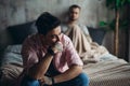 Young gay couple in quarrel at home. LGBT concept Royalty Free Stock Photo