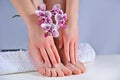 Spa Serenity: Manicure and Pedicure Bliss with a Touch of Nature