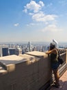 Young girl admiring Manhattan