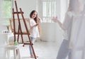 Young girl on Art Lesson Royalty Free Stock Photo