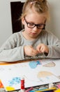 Young girl with art project Royalty Free Stock Photo