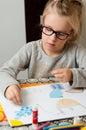 Young girl with art project Royalty Free Stock Photo