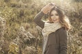 Young girl in autumn scenery