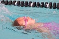 Young Girl /Backstroke in Pool Royalty Free Stock Photo