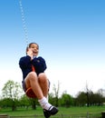 A young girl being pulled on a mono swing Royalty Free Stock Photo