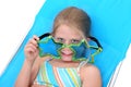 Young Girl With Big Funny Sunglasses