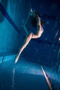 Young girl in bikini posing underwater Royalty Free Stock Photo